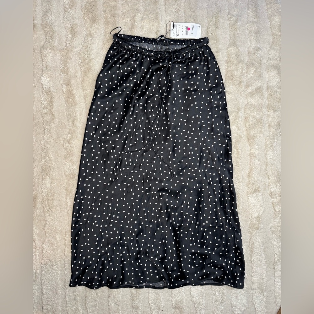 Zara Black and White Polka Dot Skirt